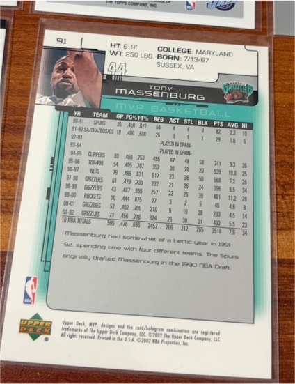 1992 Upper Deck MVP #91 Tony Massenburg — front