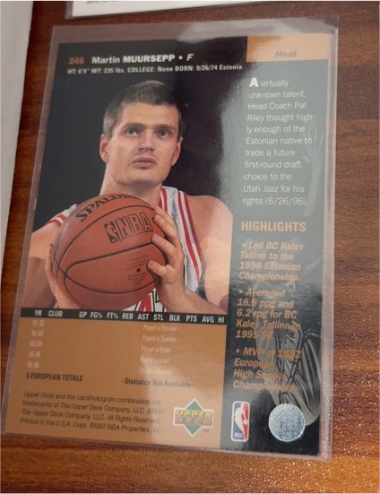 1996-97 Upper Deck #246 Martin Muursepp — front