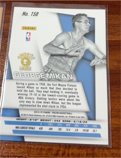 2014-15 Panini Prizm #158 George Mikan — front