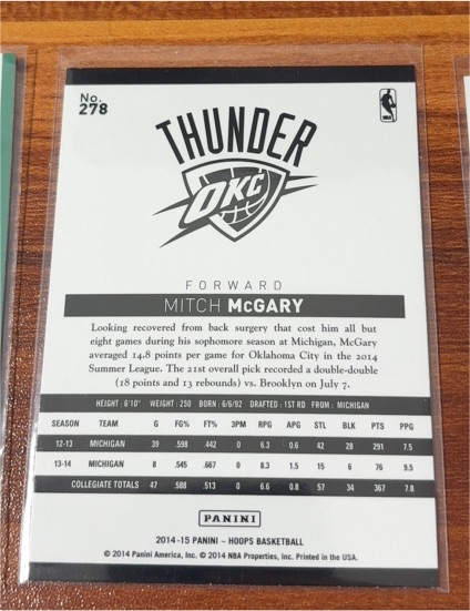 2014-15 Panini Hoops #278 Mitch McGary — front
