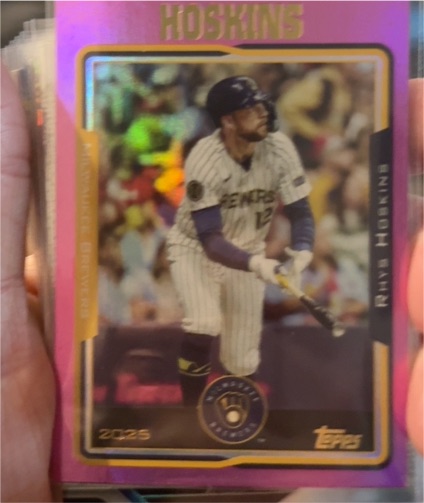 2025 Topps Archives #212 Rhys Hoskins Pink Foilboard — front
