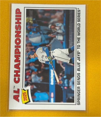2025 Topps Heritage #276 George Springer AL Championship Toronto Blue Jays — front