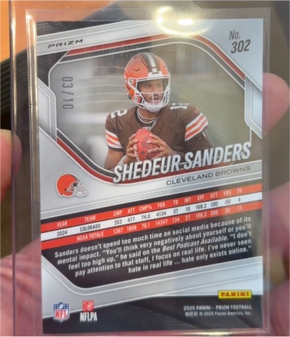 2025 Panini Prizm #302 Shedeur Sanders — front