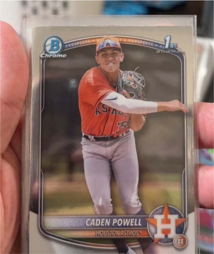 2025 Bowman Chrome #BCP-212 Caden Powell — front