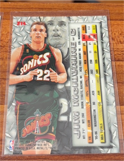 1996-97 Fleer Metal #214 Jim McIlvaine — front