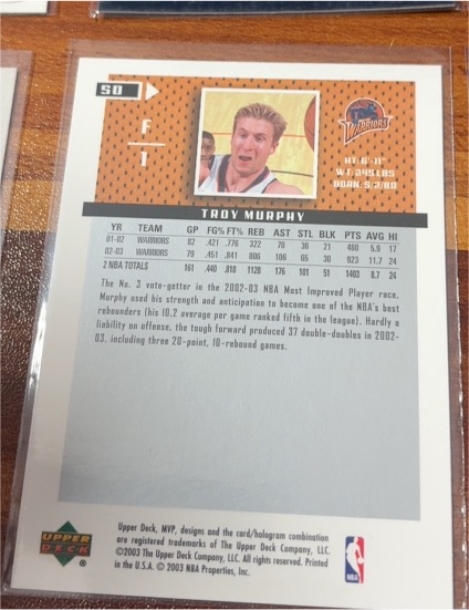 2001-02 Upper Deck #215 Troy Murphy — front