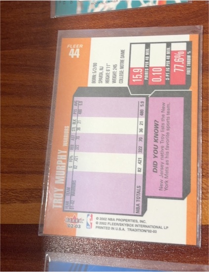 2002 Fleer #44 Troy Murphy — front