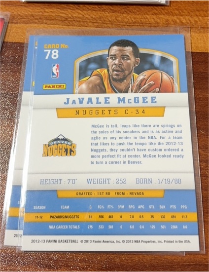 2012-13 Panini #78 JaVale McGee — front