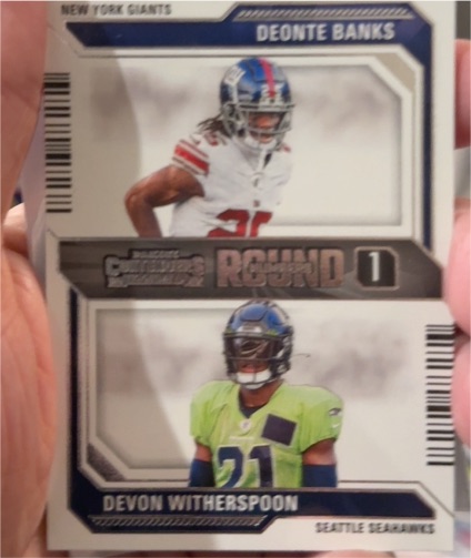 2023 Panini Contenders Round Numbers #5 Deonte Banks / Devon Witherspoon — front
