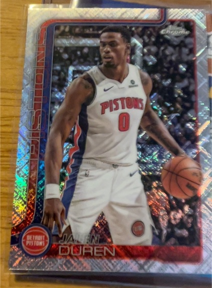 2025-26 Topps Chrome #57 Jalen Duren X-Fractor Detroit Pistons — front