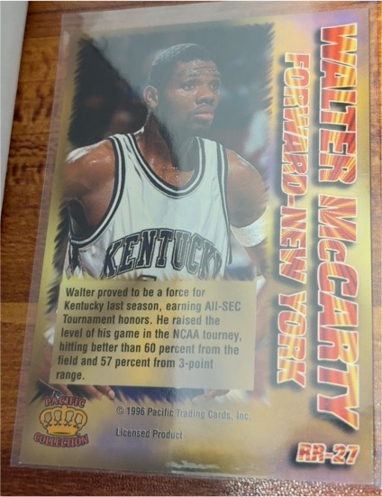 1996 Pacific RR-27 Walter McCarty — front