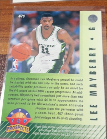 1992-93 Upper Deck #471 Lee Mayberry — front