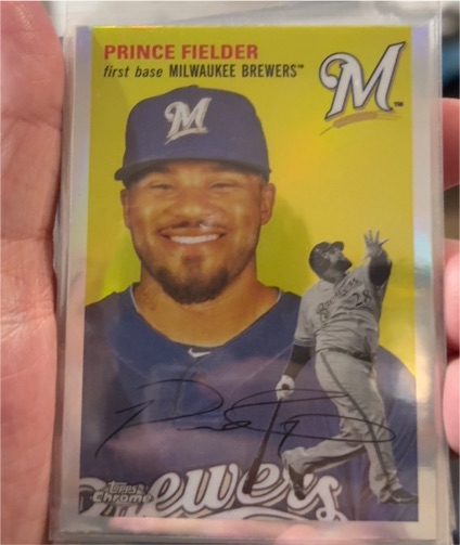 2023 Topps Chrome Platinum Anniversary #476 Prince Fielder Milwaukee Brewers — front