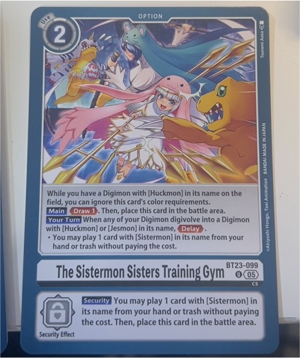 Digimon Card Game BT23-099 The Sistermon Sisters Training Gym — front