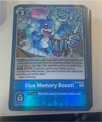 2020 Digimon Card Game #P-036 Blue Memory Boost! — front