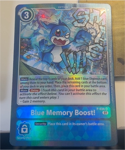 Digimon Card Game Blue Memory Boost! P-036 SR — front
