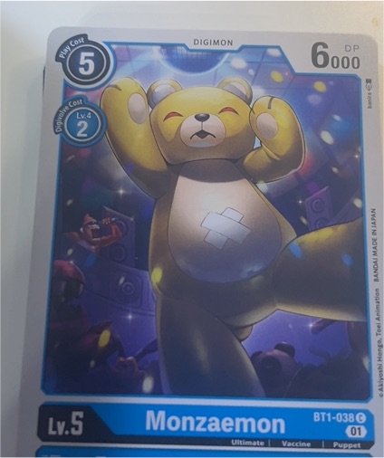 2020 Bandai Digimon Card Game BT1-038 Monzaemon — front