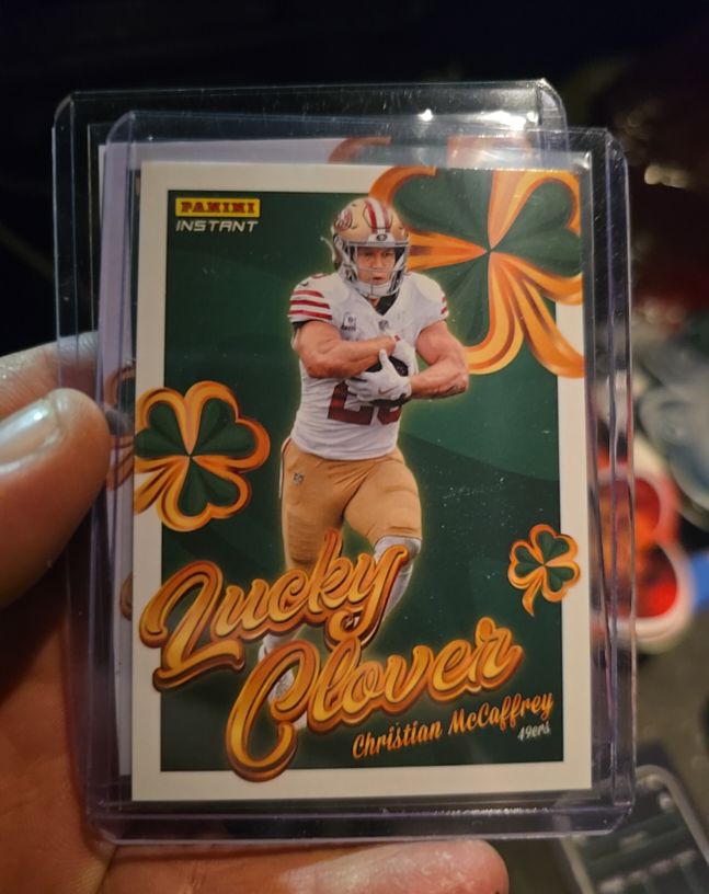 2025 Panini Instant #10 Christian McCaffrey Lucky Clover — front