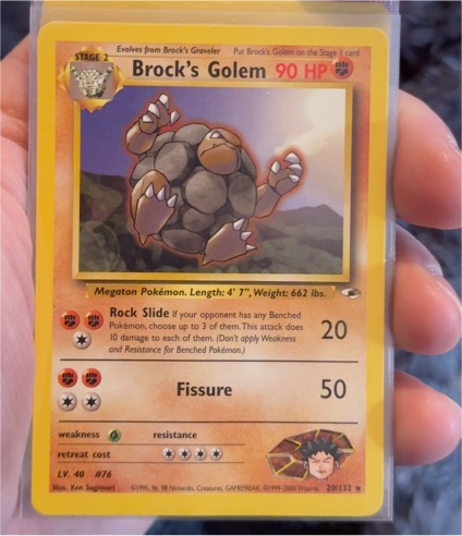 2000 Pokémon Gym Heroes #20 Brock's Golem — front