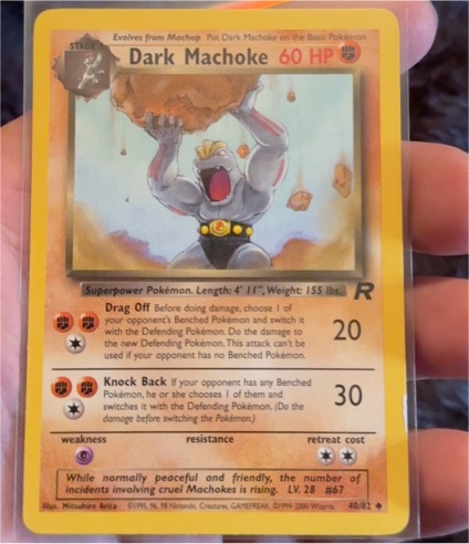 1999 Pokémon Team Rocket #40 Dark Machoke — front