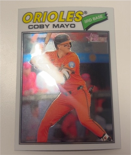 2026 Topps Heritage Chrome #49 Coby Mayo — front