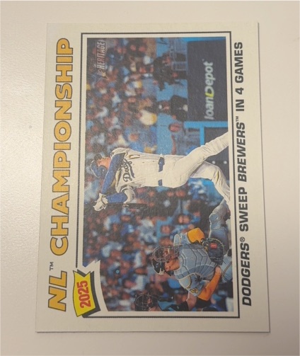 2025 Topps Heritage NL Championship #277 Dodgers Sweep Brewers — front