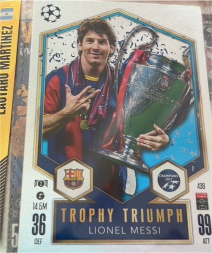 2024-25 Topps Match Attax #438 Lionel Messi Trophy Triumph — front