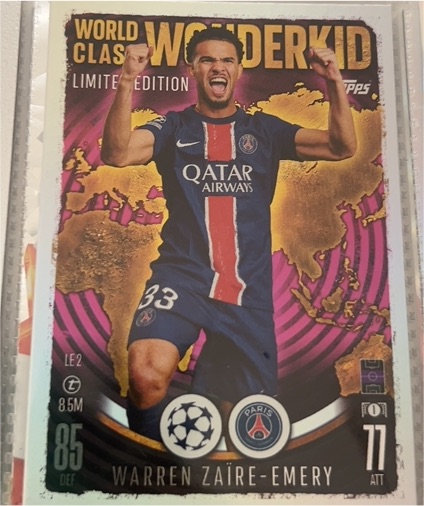 2024 Topps Match Attax World Class Wonderkid LE2 Warren Zaire-Emery — front