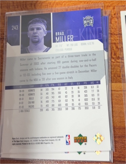 2003-04 Upper Deck #243 Brad Miller — front