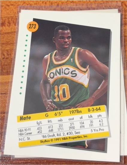 1991 Skybox #273 Nate McMillan — front