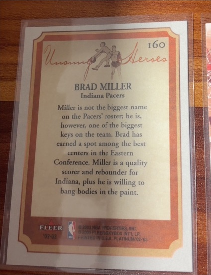 2002-03 Fleer Platinum #160 Brad Miller — front
