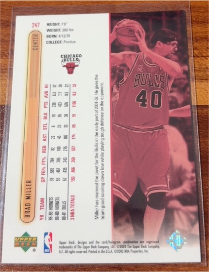 2001-02 Upper Deck #247 Brad Miller — front