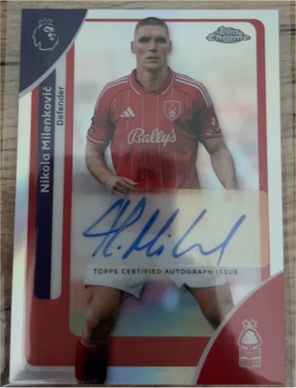 2026 Topps Chrome Premier League # Nikola Milenković — front