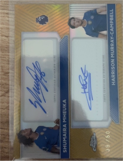 2025-26 Topps Chrome Premier L #CT-HM Shumaira Mheuka / Harrison Murray-Campbell Dual Auto — front