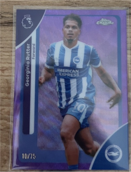 2026 Topps Chrome Premier League #48 Georginio Rutter Purple /75 Brighton & Hove Albion — front