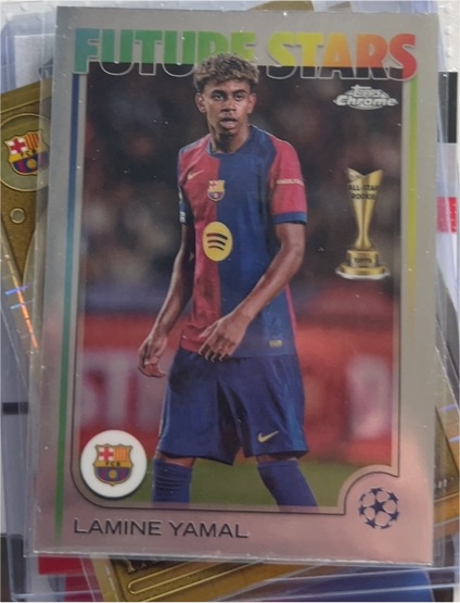 2024-25 Topps Chrome UEFA #27 Lamine Yamal Future Stars — front