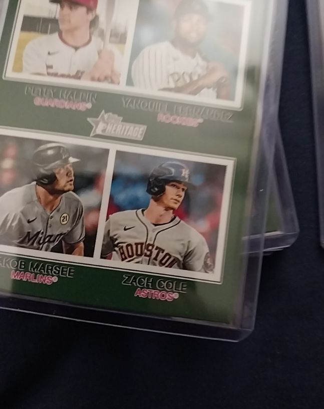 2026 Topps Heritage #392 Petey Halpin Yanciel Fernandez Jakob Marsee Zach Cole — front