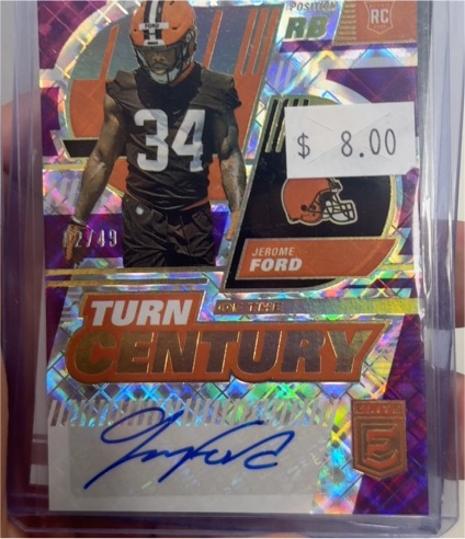 2022 Panini Donruss Elite #TC-58 Jerome Ford Turn of the Century Autographs #/49 — front