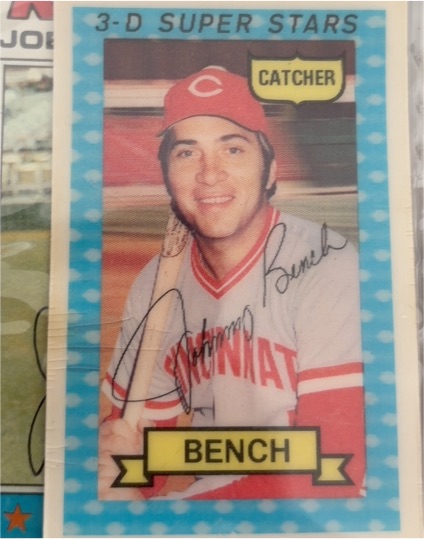 1974 Kellogg's 3-D Super Stars #28 Johnny Bench — front