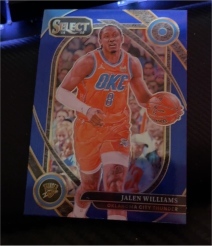 2023-24 Panini Select #9 Jalen Williams Blue Prizm Concourse Oklahoma City Thunder — front