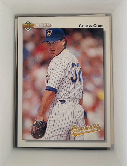 1992 Upper Deck #496 Chuck Crim Milwaukee Brewers — front