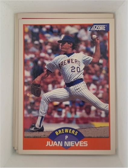 1989 Score #410 Juan Nieves Milwaukee Brewers — front