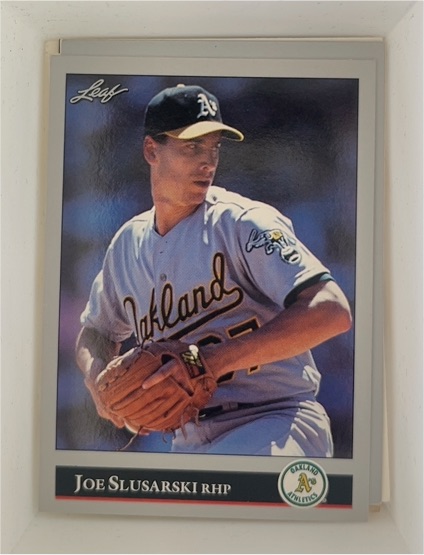 1992 Leaf #431 Joe Slusarski Oakland Athletics — front