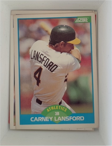 1989 Score #179 Carney Lansford Oakland Athletics — front