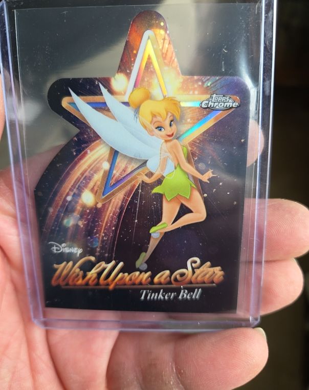 2025 Topps Chrome Disney Wonder #W-7 Tinker Bell Wish Upon a Star Die Cut — front