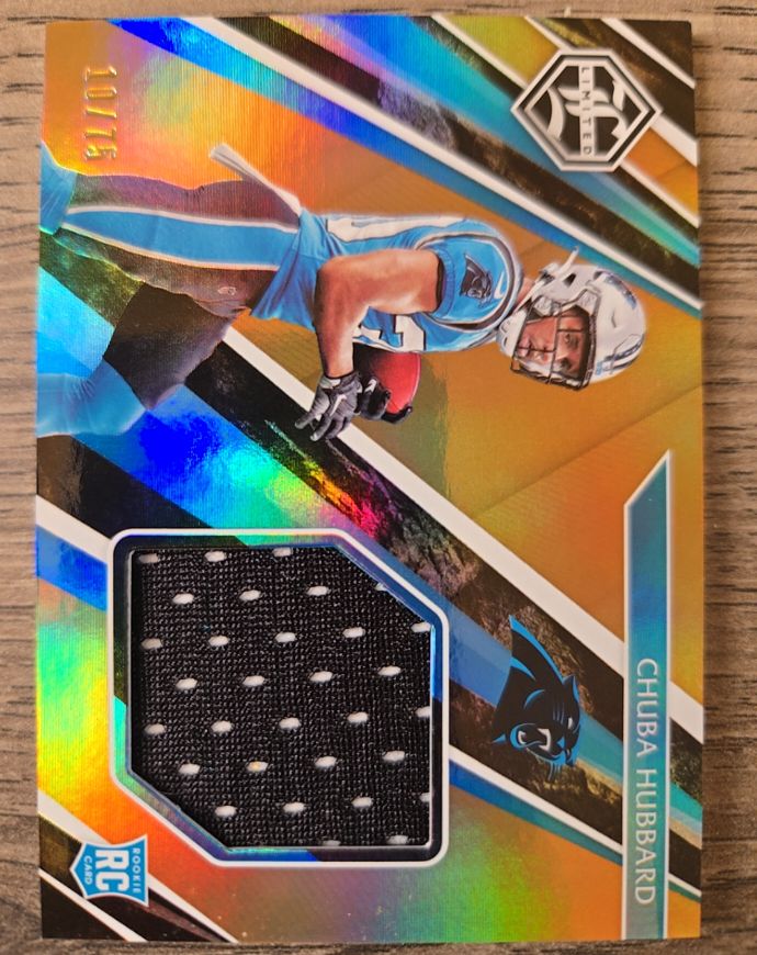 2021 Panini Phoenix #RJM-CHU Chuba Hubbard Rookie Jumbo Memorabilia — front