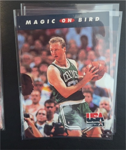 1992 SkyBox USA #102 Larry Bird Magic on Bird Boston Celtics Basketball Card — front