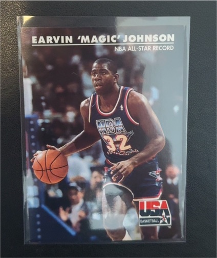 1992 SkyBox USA #34 Earvin 'Magic' Johnson NBA All-Star Record — front