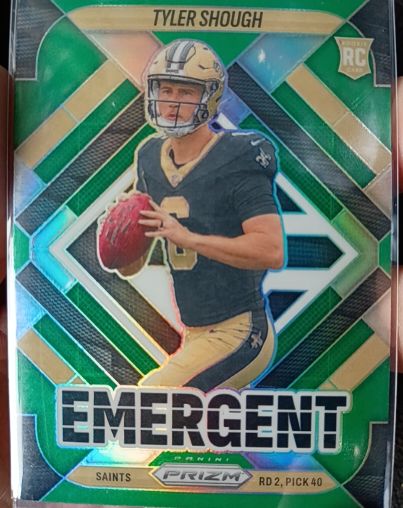 2025 Panini Prizm #8 Tyler Shough Emergent Green Prizm Rookie — front