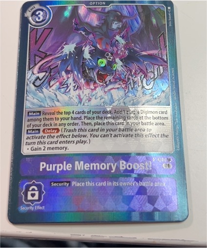 Purple Memory Boost! P-040 Digimon Card Game — front
